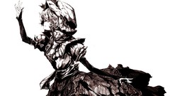 Dress white background hats Vampires monochrome short hair 