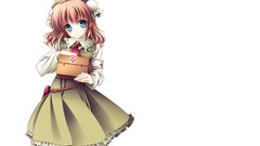 Dress white background long hair anime girls blue eyes 