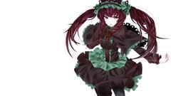 Dress white background red eyes long hair anime girls pantyhose 