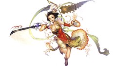 Dress white background Swords anime girls short hair animal 