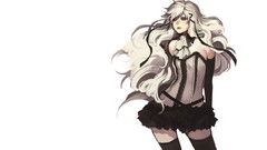 Dress white hair long hair anime girls corset artwork Simple 
