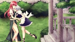 Dress white hair long hair blue eyes maids braids touhou izayoi 