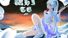 Dress white hair long hair boots blue eyes rwby weiss schnee