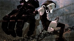 Dress white hair mechanical chains stockings hoodies anime 