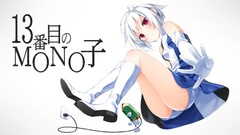 Dress white hair red eyes blush anime girls boots original 