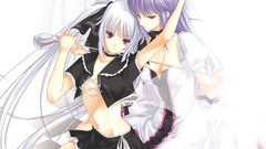 Dress white hair red eyes long hair anime girls hazuki purple 