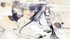 Dress white hair skulls