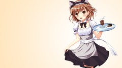 Drinks Ribbons cakes anime girls maids short hair misaka mikoto 