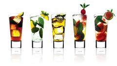 Drinks white background