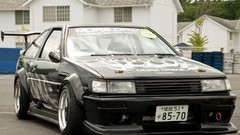 Drive cars Toyota jdm ae86 black cars Japanese cars tuned car