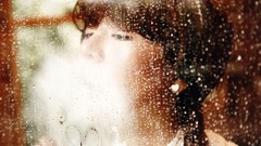 Drops glass woman faces water drops asians brunettes lee soon 