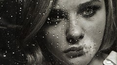 Drops glass woman monochrome Actress chloe moretz