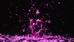 Drops pink paint liquid paint splatter