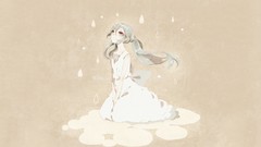 Drops text dress long hair anime girls green eyes hatsune miku 