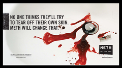 Drugs propaganda blood splatters