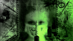 Drugs scissors syringe pills