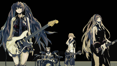 Drums instruments guitars twins hatsune miku vocaloid megurine 