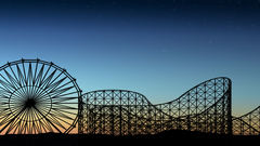 Dual screen roller coasters