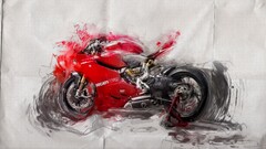 Ducati motorcycle red paper artwork vehicle