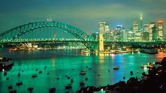 Dusk Australia Sydney Harbor