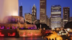 Dusk Chicago fountain illinois