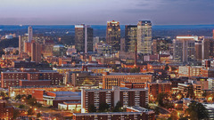 Dusk high Birmingham at