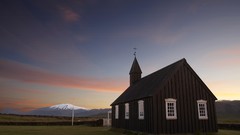 Dusk iceland churches