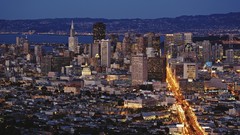 Dusk San Francisco Twin Peaks skylines