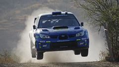 Dust rally Subaru vehicles