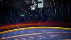 Earth outer space long exposure