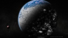 Earth planets galaxies outer space