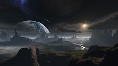 Earth planets science fiction outer space fantasy art