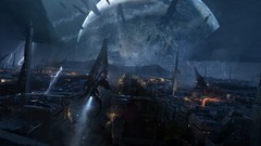 Earth planets spaceships mass effect 3 outer space Reapers 