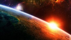 Earth space art Space digital art Stars