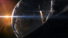 Earth space shuttle digital art