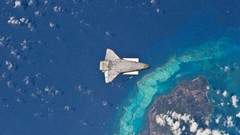 Earth space shuttle outer space