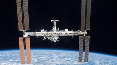 Earth space station outer space artwork