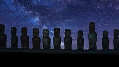 Easter Island statues ancient multiscreen