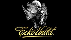 ecko skull black background Simple Background rhino artwork gold
