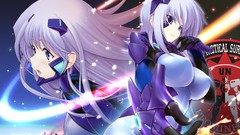 Eclipse long hair anime girls muv-luv purple hair bodysuits 