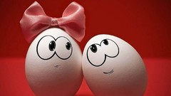 Eggs couple bows