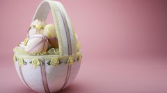 Eggs Easter pink background baskets Easter Eggs