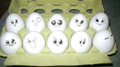 Eggs funny faces