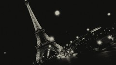 Eiffel Tower France architecture grayscale