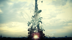 Eiffel tower Paris abstract