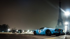 Eiffel Tower Paris ford gt low-angle shot Ford GT40