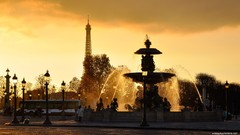 Eiffel Tower Paris fountain Fountains lanterns travel cityscapes
