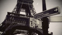 Eiffel Tower Paris monochrome cityscapes