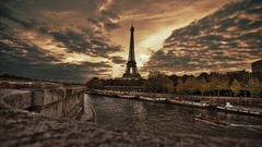 Eiffel Tower Paris sunset