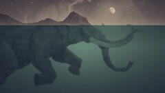 elephant water artwork digital art moon landscape Animals